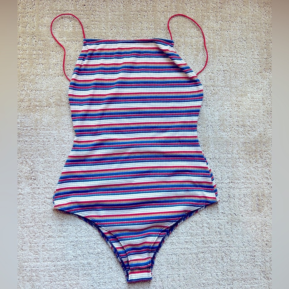 Ribbed Striped Bodysuit